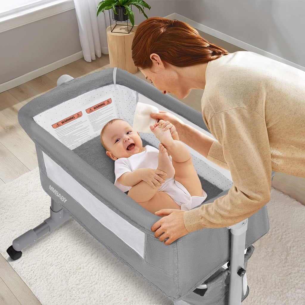 3 in 1 Travel Bedside Bassinet with Wheels, Height Adjustable, with Mosquito Nets G41335