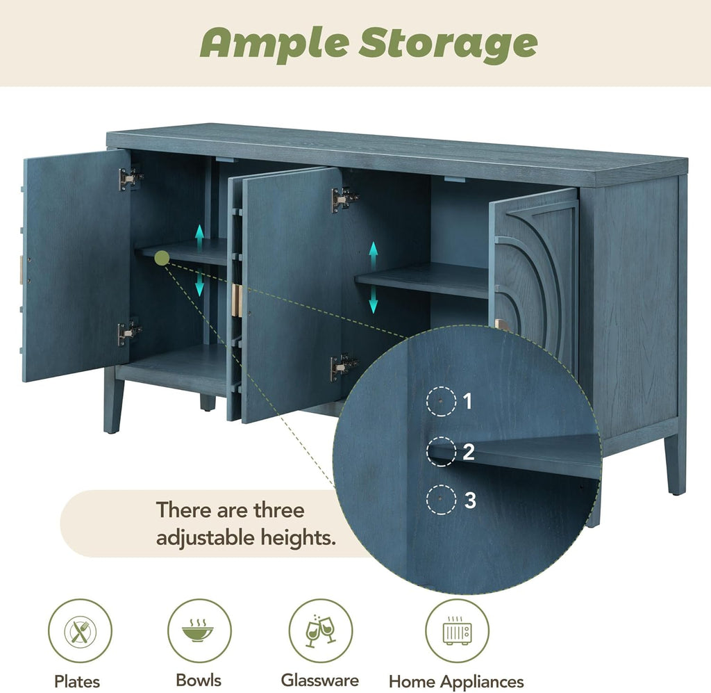 60" Storage Cabinet with Metal Handle Y681751