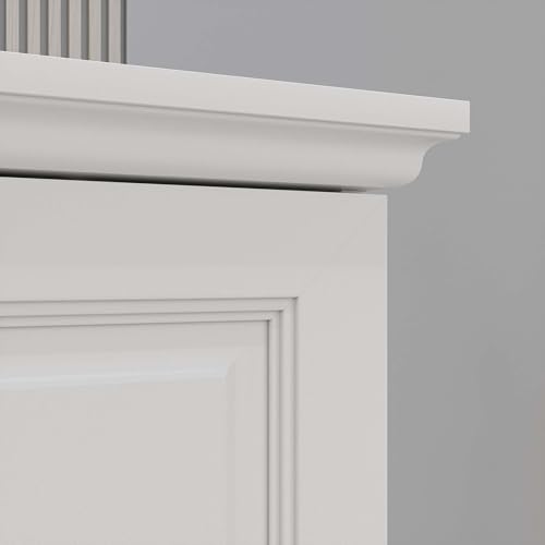 White 6-Door Large Armoire Wardrobe with 3 Drawers & 2 Hanging Rod F8729