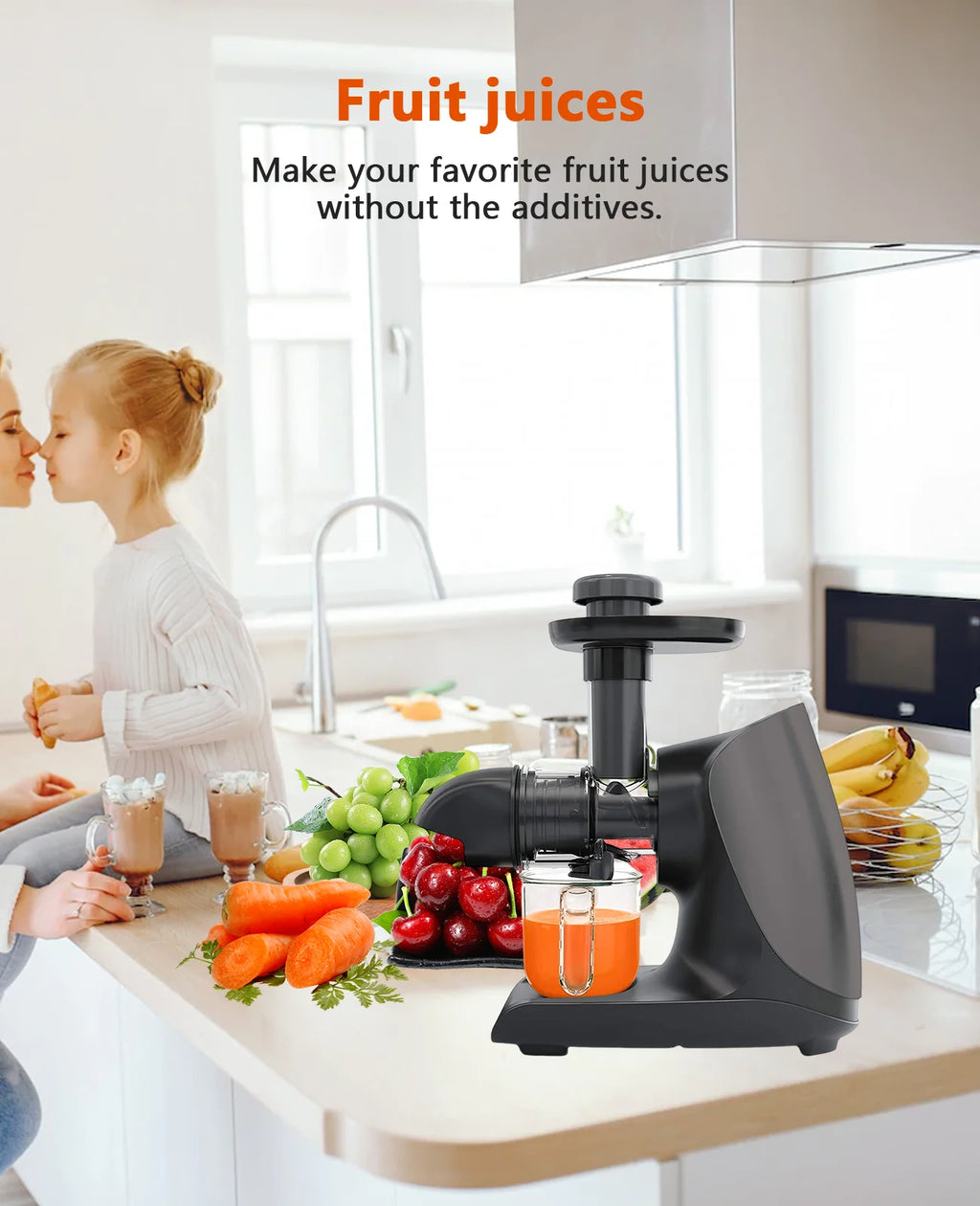 Cold Press Slow Juicer with Total Pulp Control (Black) Q48675