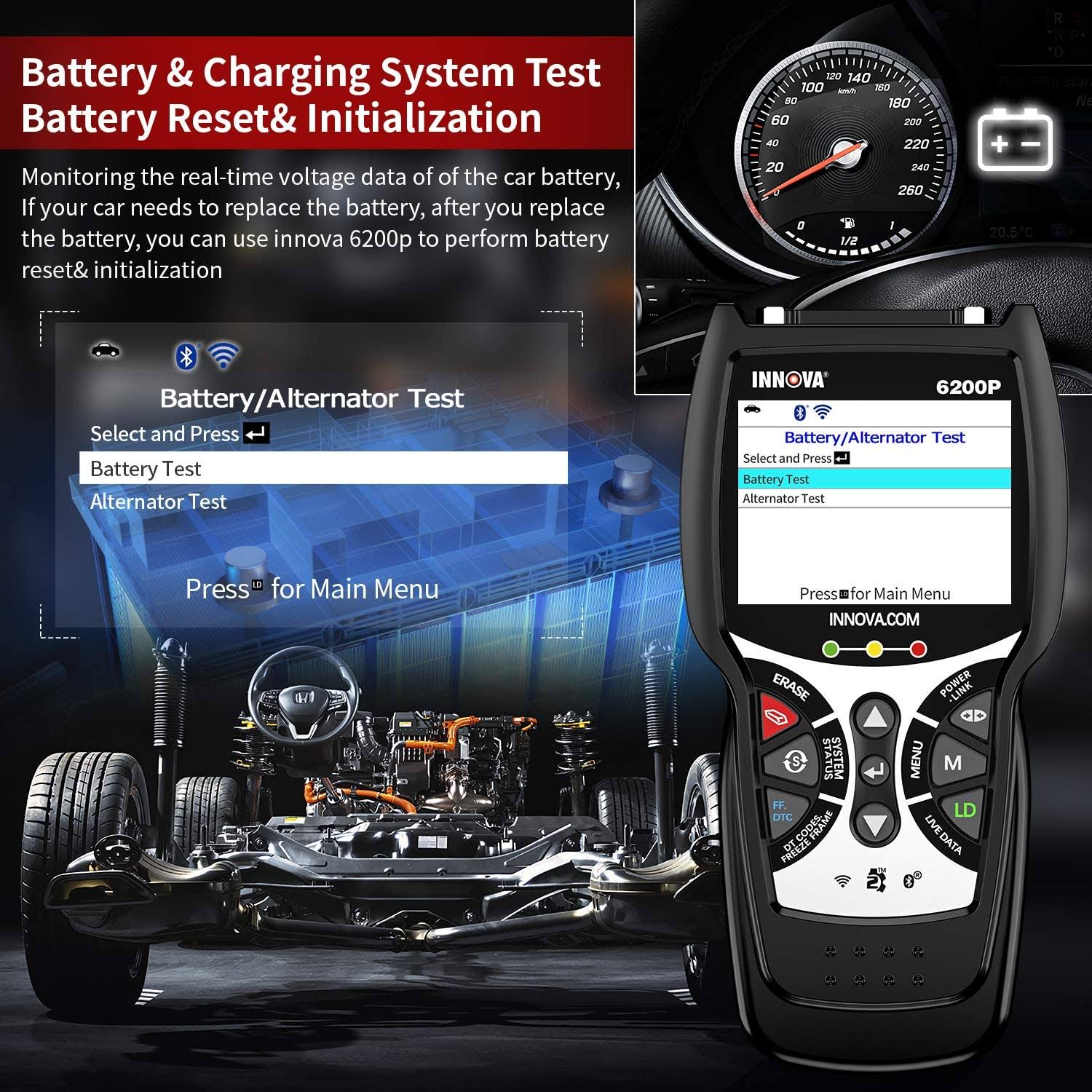 ABS Srs OBD2 Scanner Code Reader with Battery Reset Oil Light Reset Q331700