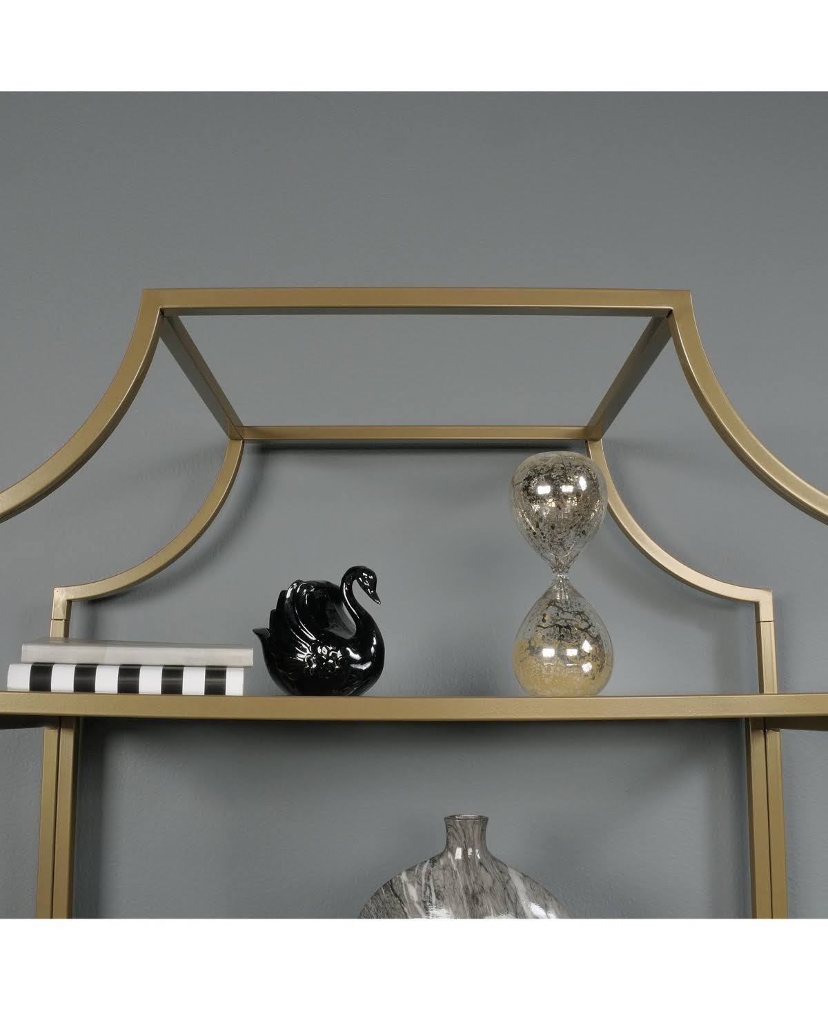 5 Shelf Bookcase, Satin Gold M310226