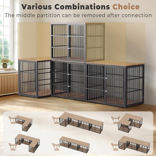 XL Wooden Dog Crate with 3 Doors B829145