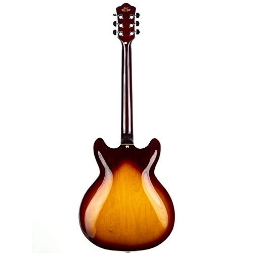 Vintage Sunburst Left-Handed Semi-Hollow Body Electric Guitar with Stainless Steel Frets P43102
