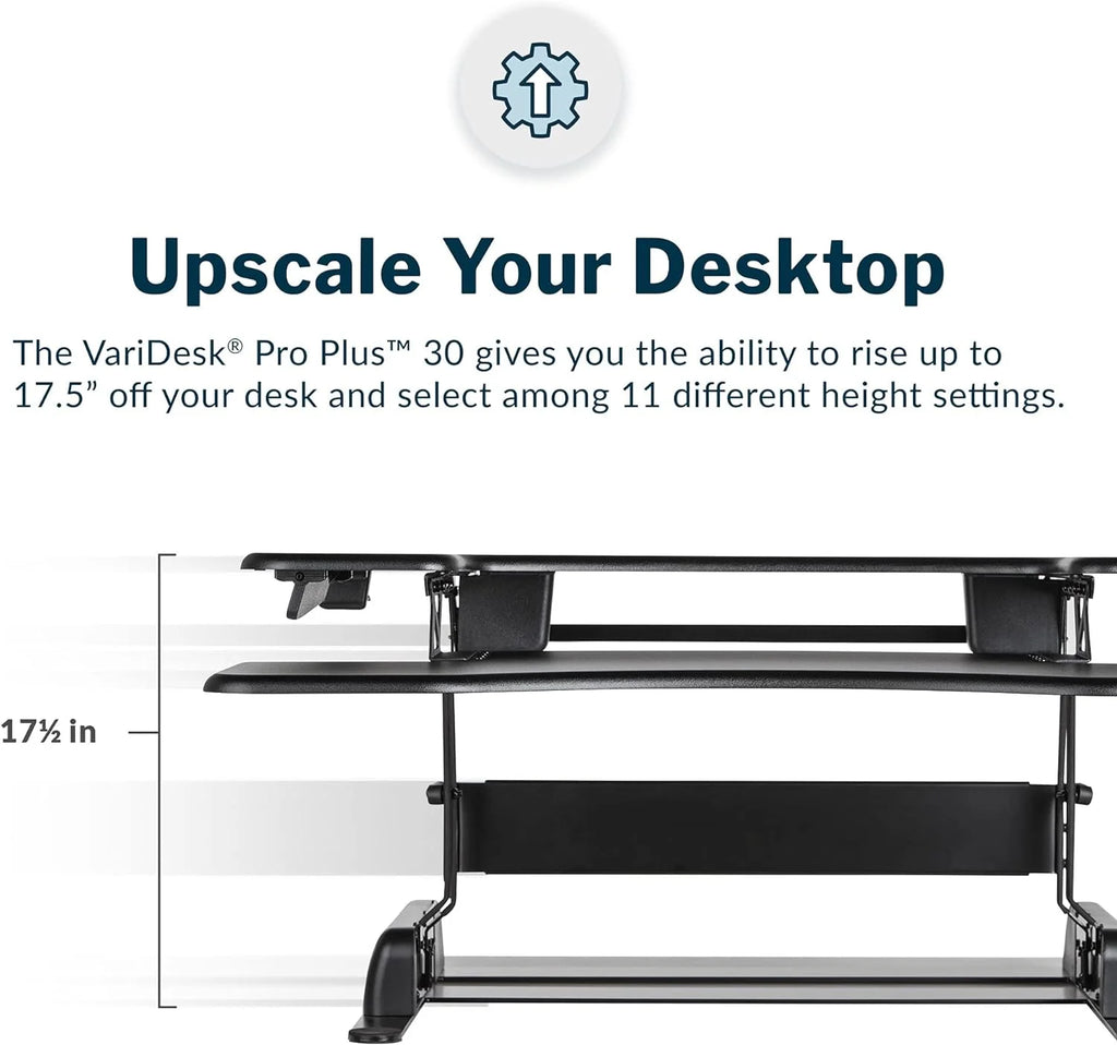 Black Two-Tier Height Adjustable Standing Desk Converter H73788