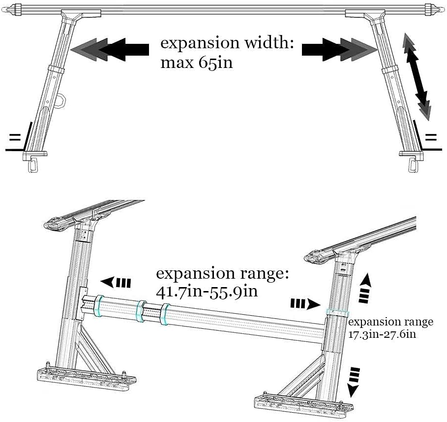 Extendable Aluminum Alloy Truck Bed Racks G919