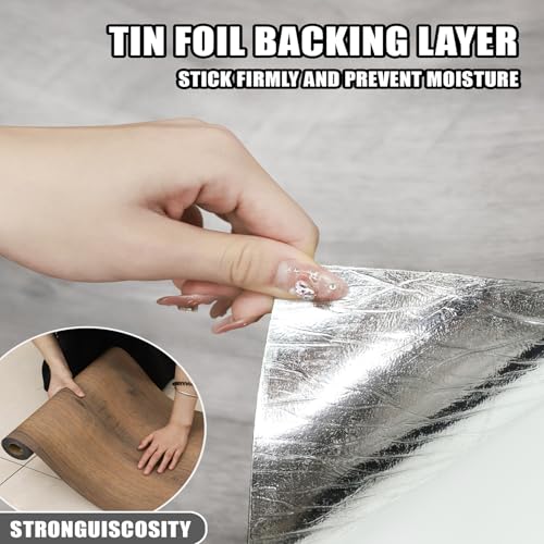 Grey 17.72" x 118" Self-Adhesive Vinyl Flooring Roll Y29741