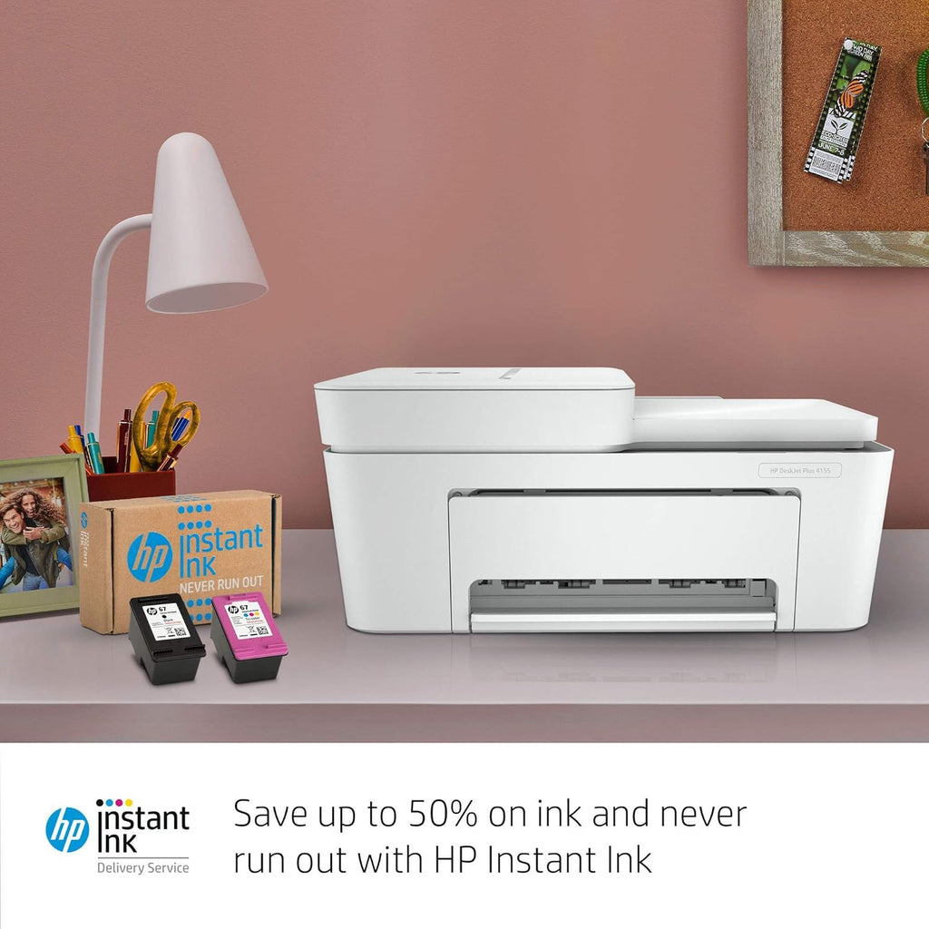 (Renewed) HP DeskJet Plus 4155 Wireless All-in-One Printer Pack of 2 M452
