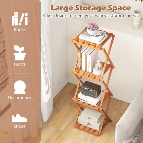 4-Tier Foldable Wooden Plant Stand O13508
