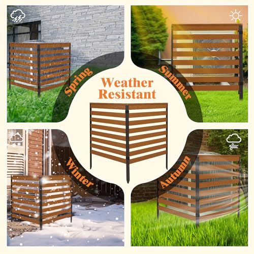Black 2-Panel 51''H x 39''W Poly Lumber Privacy Screen C746230
