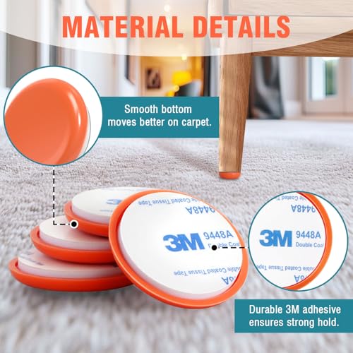 24 PCS 3M Adhesive Furniture Sliders N61190
