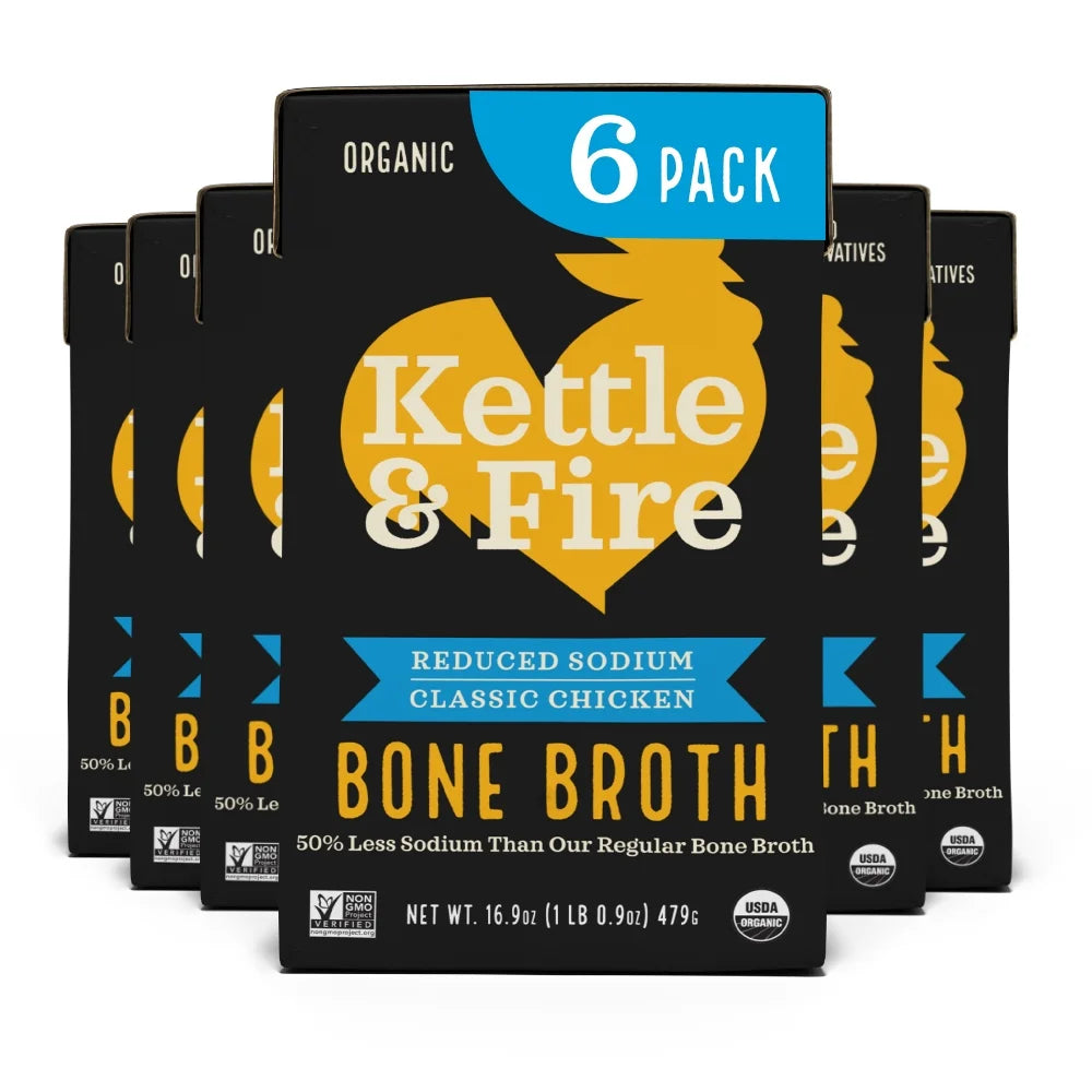 6 Pack Reduced Sodium Chicken Bone Broth T898