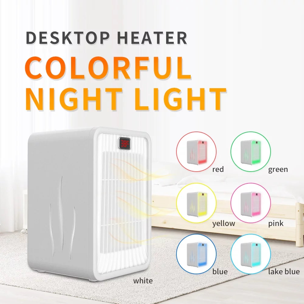 Mini Desktop Heater with LED Night Light D474