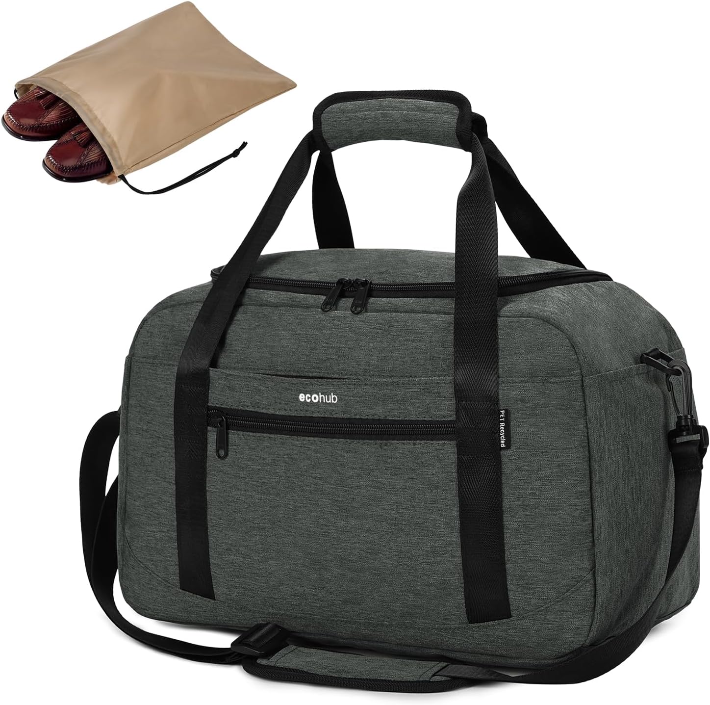 18x14x8 Travel Duffel Bag with Laptop Compartment & Shoe Bag, 30L (Gray) R542966