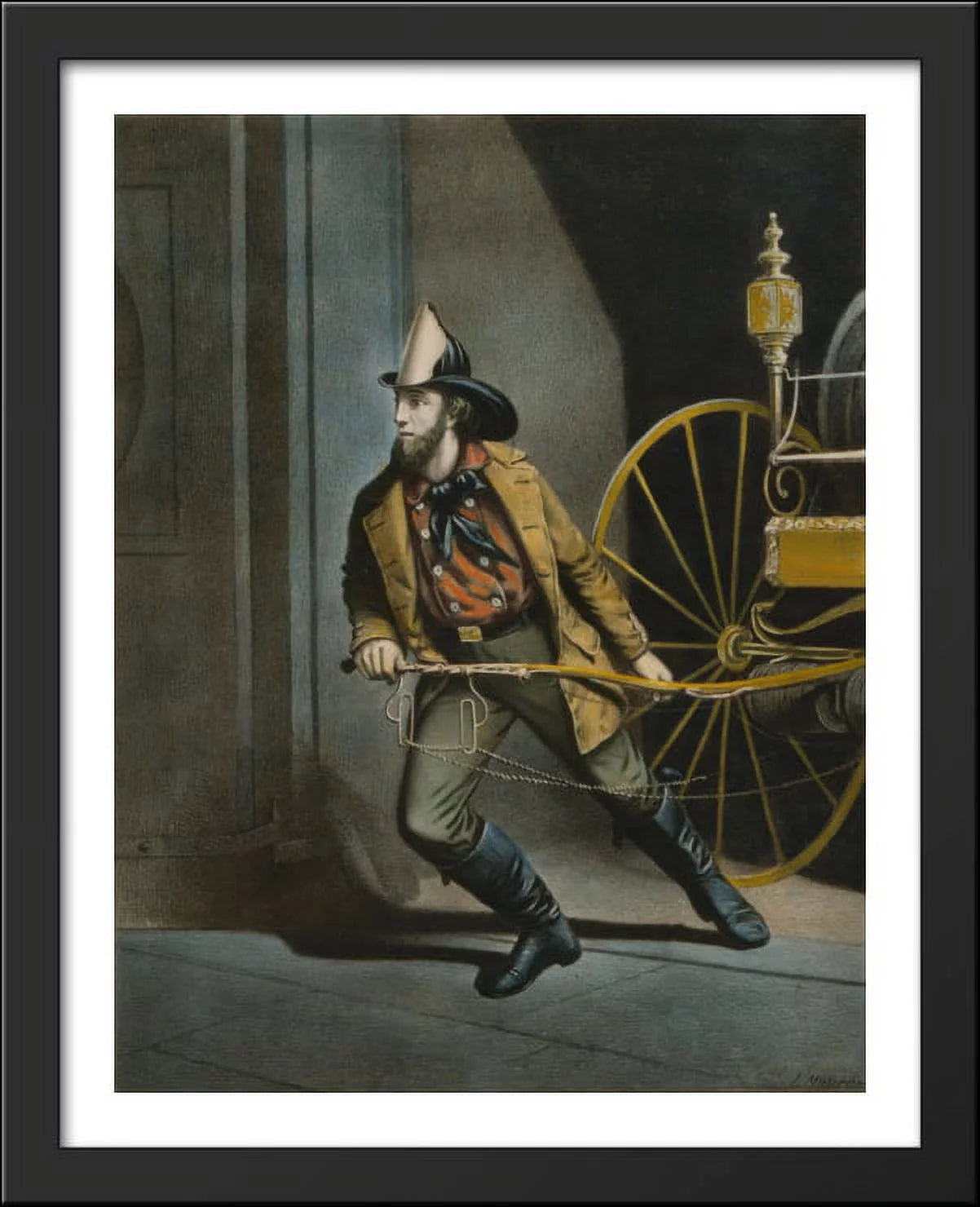 Large Black Wood Framed Print Art P14607