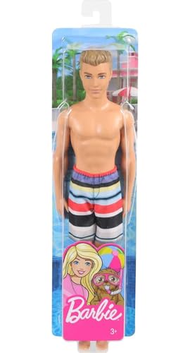 Beach-Themed Striped Swimsuit Fashion Doll B7796