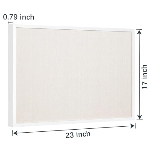 12"x16" inch Linen Bulletin Board with White Wood Style Frame and 10 Pushpins Q966
