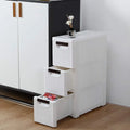 White 3-Tier Rolling Storage Cabinet with 3 Drawers P272