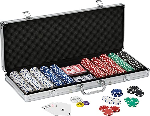 500 Striped Claytec Poker Chip Set with Aluminum Case Y684