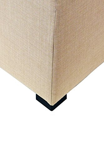 Grey Button Tufted Upholstered Ottoman T85235