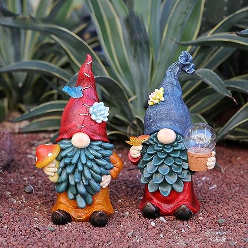 10.2'' Solar Gnomes Garden Statues with LED Light C131471