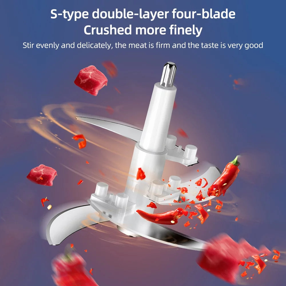 High Power Electric Meat Grinder, 2 Speed Stainless Steel Blender, 3L Capacity D1384