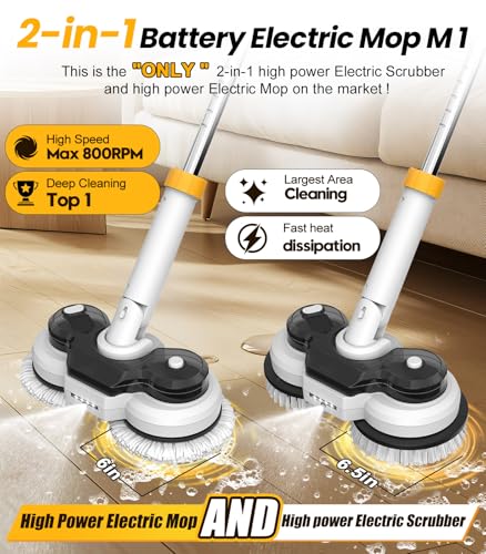 800RPM Cordless Electric Mop with 6000mAh Battery B48146