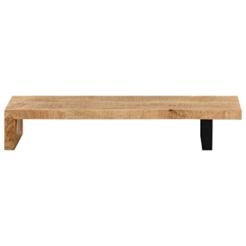 Solid Mango Wood TV Stand with Wrought Iron Legs, 45.3" L x 18" W x 15.7" H D322077