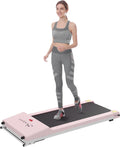 Pink Under Desk Treadmill with Foldable Wheels R468075