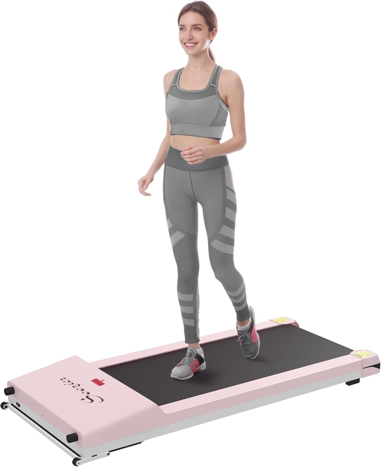 Pink Under Desk Treadmill with Foldable Wheels R468075
