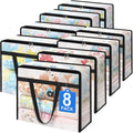 8 Pack Clear Clothes Storage Bags with Sturdy Zipper and Handle (90L) B903