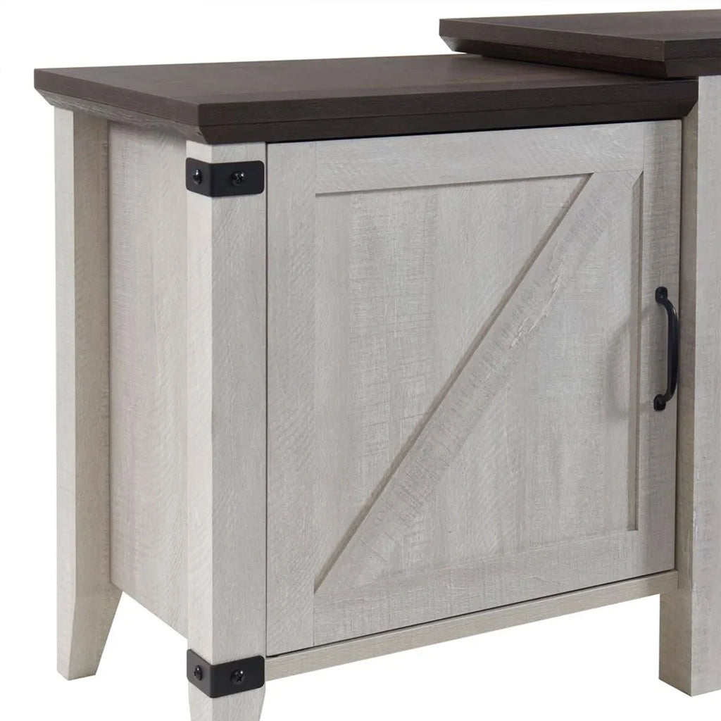 Grey Freestanding Wooden Electric Fireplace TV Stand Console K205501