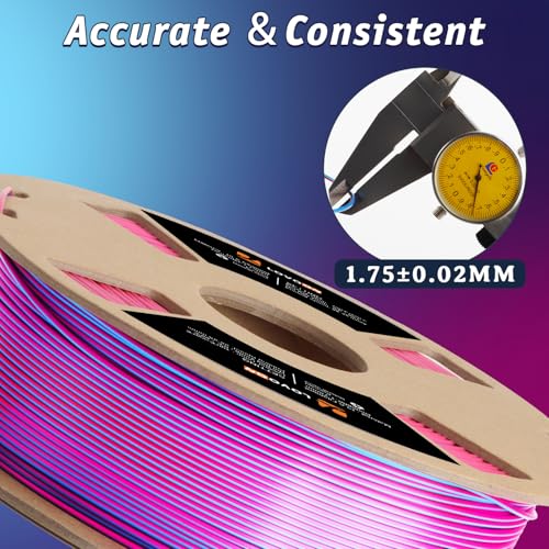 3D Printer Filament Tricolor PLA Filament 1.75mm Silk Rainbow Filament Green-Red-Blue 2.2lbs/Spool X980