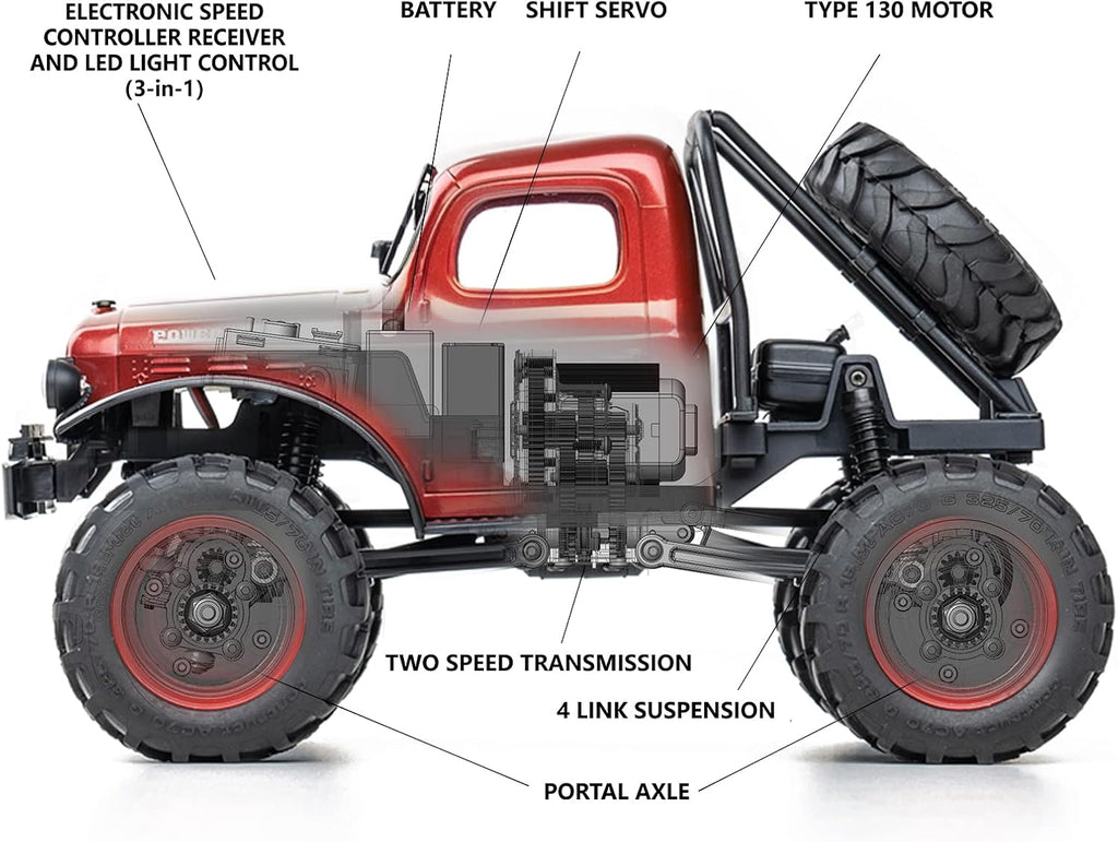 1/24 Scale 4WD RC Crawler Car (Red) M43637