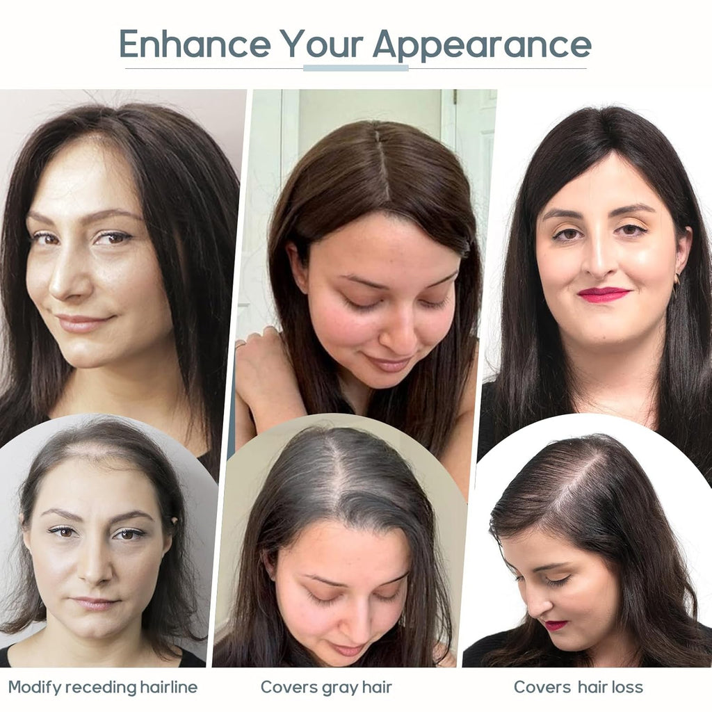 100% Real Human Hair Topper Silk Base Clip In Top Hairpieces 10 Inch 33g S97653