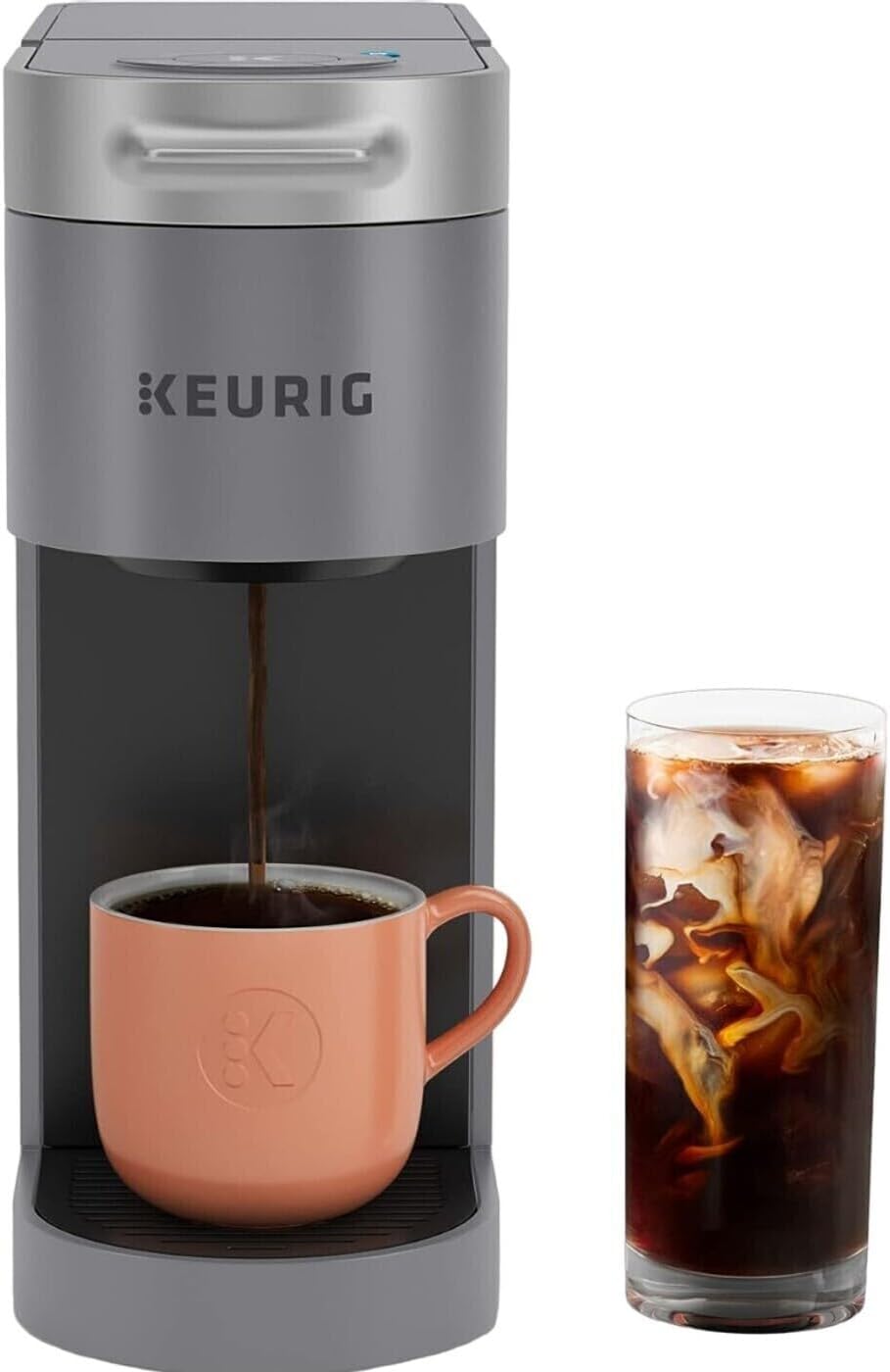 Gray Single Serve Coffee Maker with 12-Count K-Cup and Cleaning Cups (3 Items) B209258