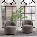 Set of 2 Chenille Swivel Barrel Chair G745331