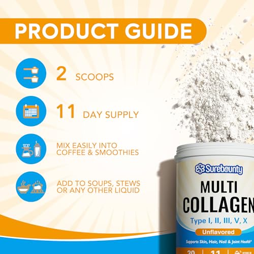 Unflavored Hydrolyzed Collagen Peptides Powder, 16oz F122