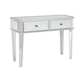 2-Drawer Console Table with Mirrored Surfaces and Silver Wood Q5289