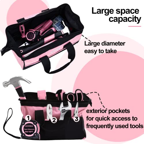 Pink 13 Inch Tool Bag with 12 Storage Pockets M297