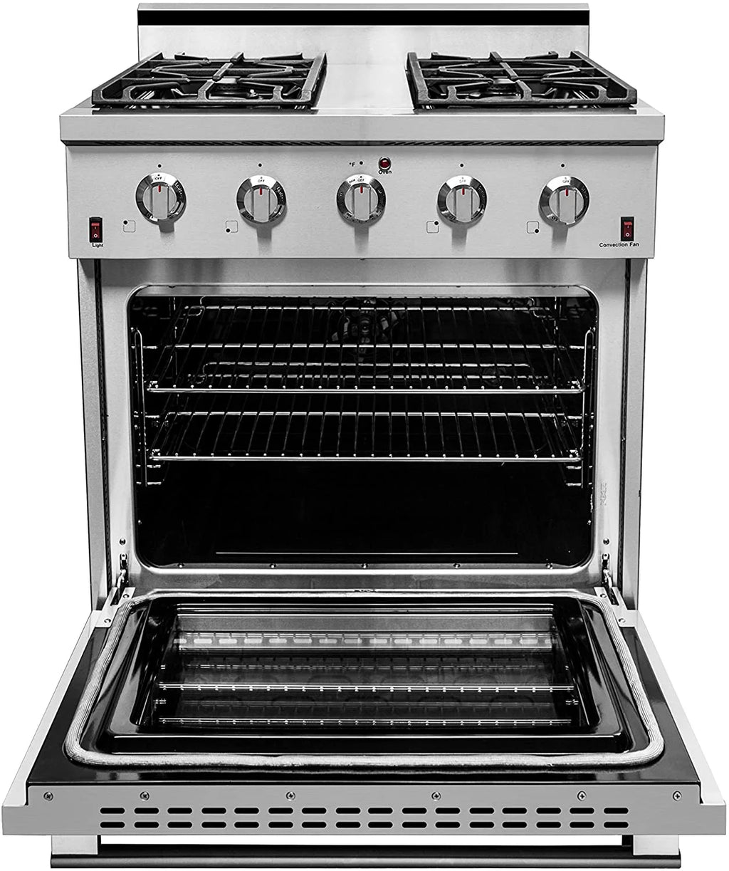 30" Stainless Steel Natural Gas Range with 4.5 cu.ft. Convection Oven S2164