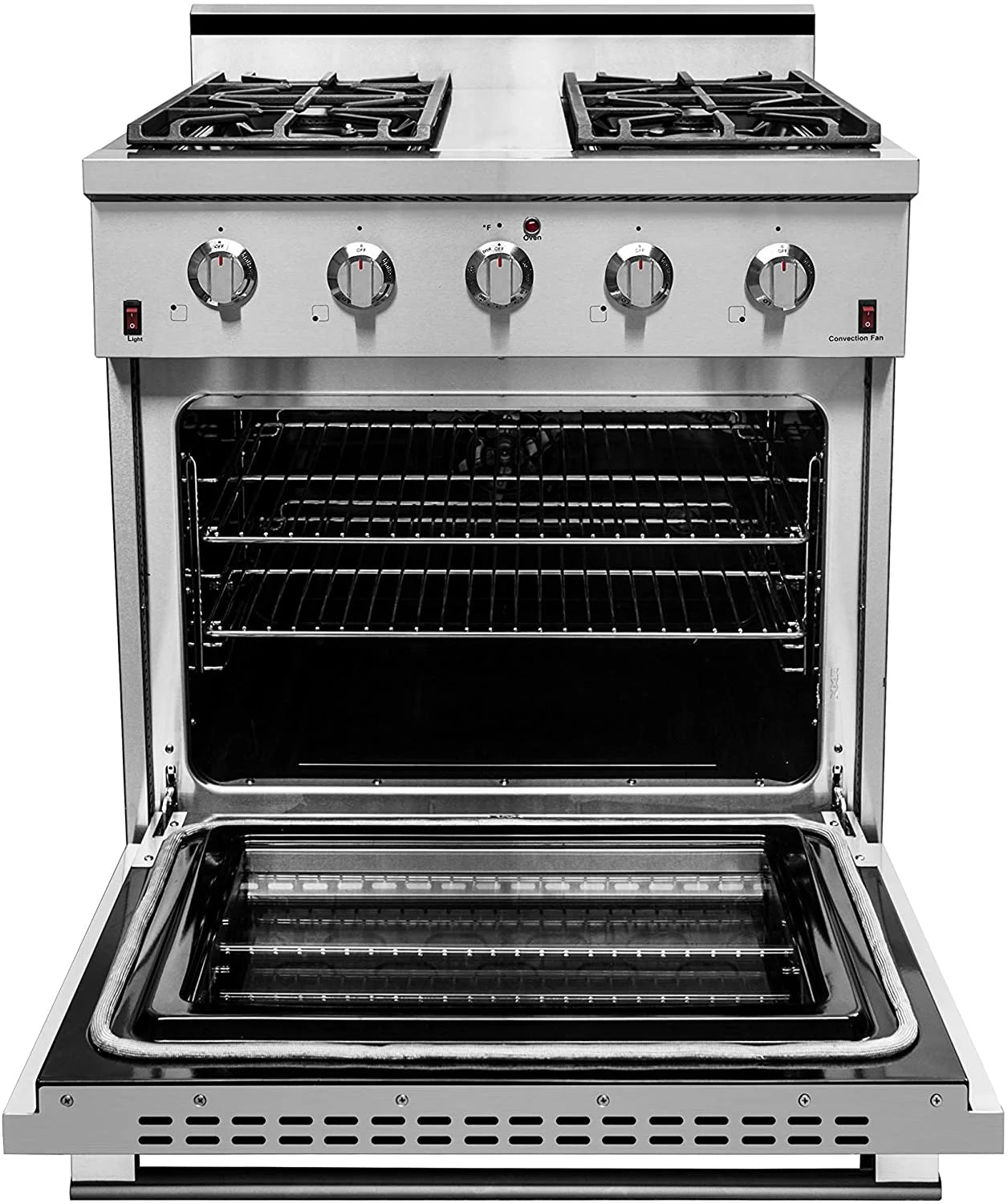 30" Stainless Steel Natural Gas Range with 4.5 cu.ft. Convection Oven S2164