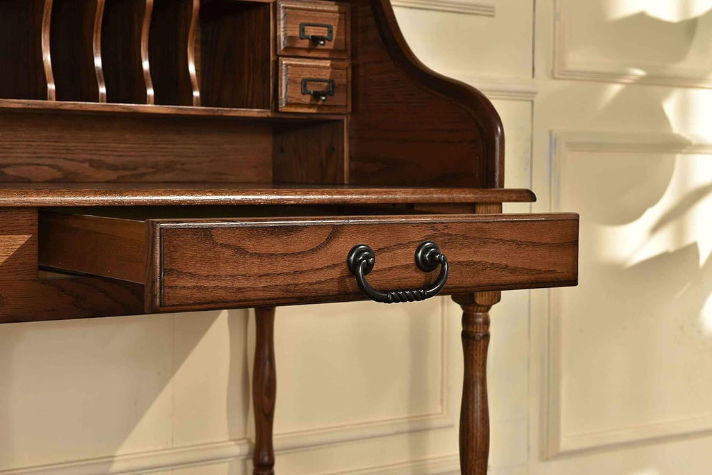Solid Oak Wood Mini Roll Top Desk P77840