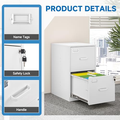2 Drawer Steel Vertical File Cabinet with Lock F259