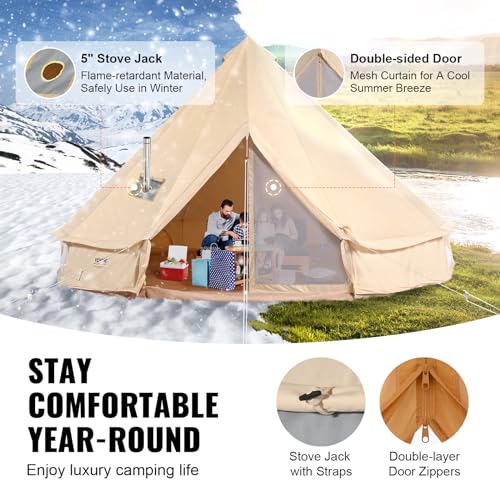Canvas Bell Tent 6 m Yurt with Stove Jack R36690