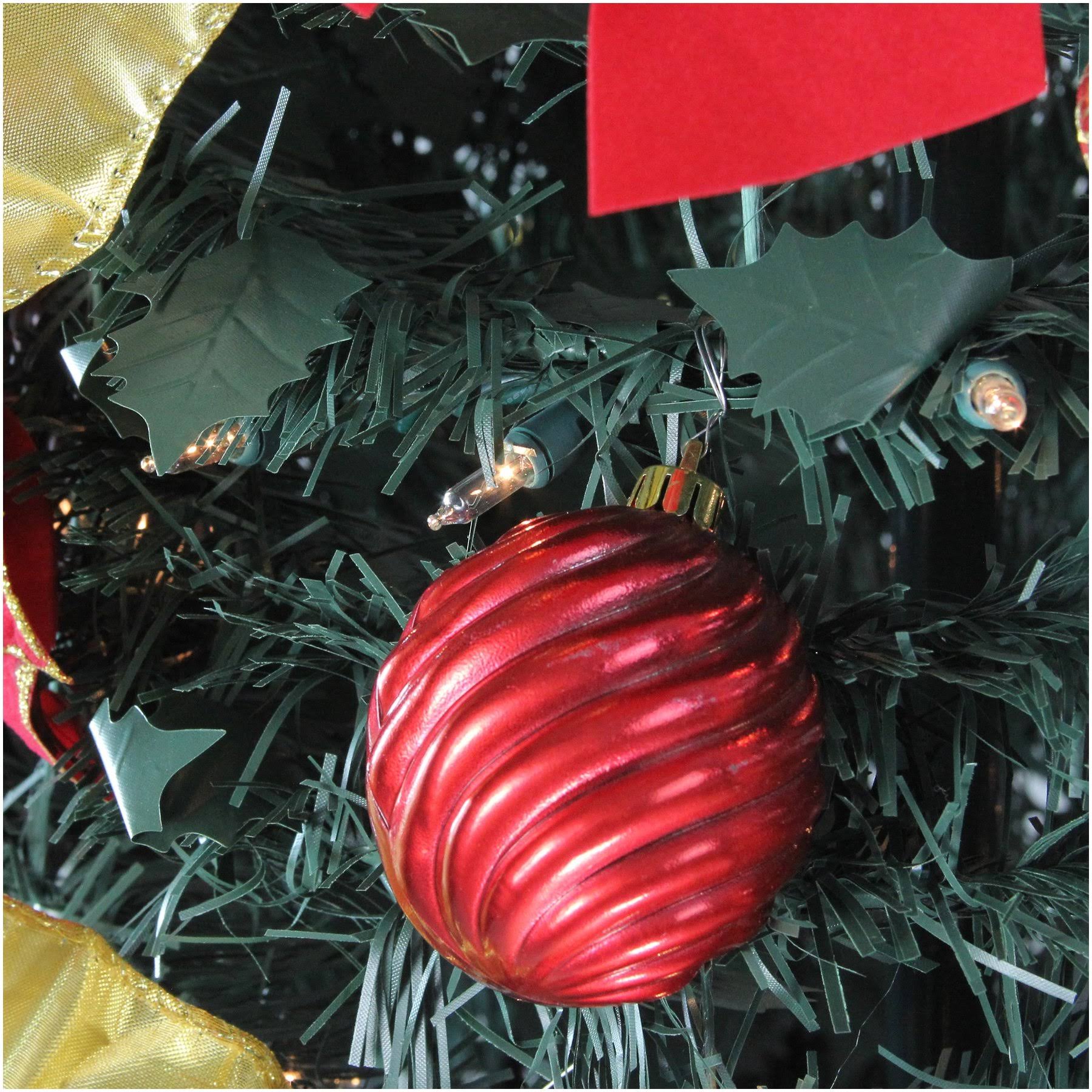 6' Pre-Lit Gold and Red Artificial Christmas Tree T56108