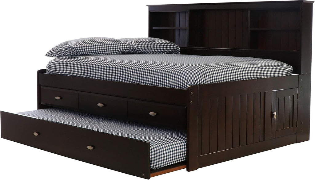 Full Bookcase Daybed with 3 Drawers & Trundle Espresso M882188