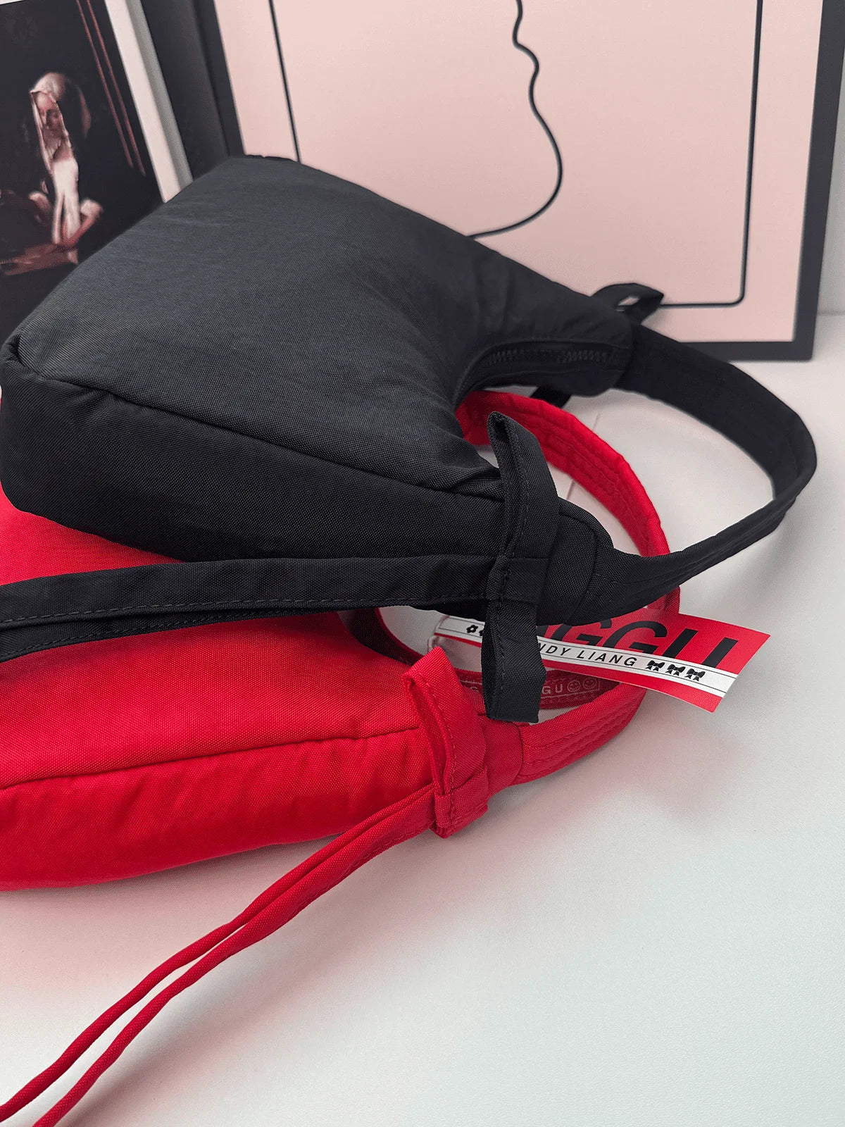 Mini Bow Nylon Handbag-BLACK K76167