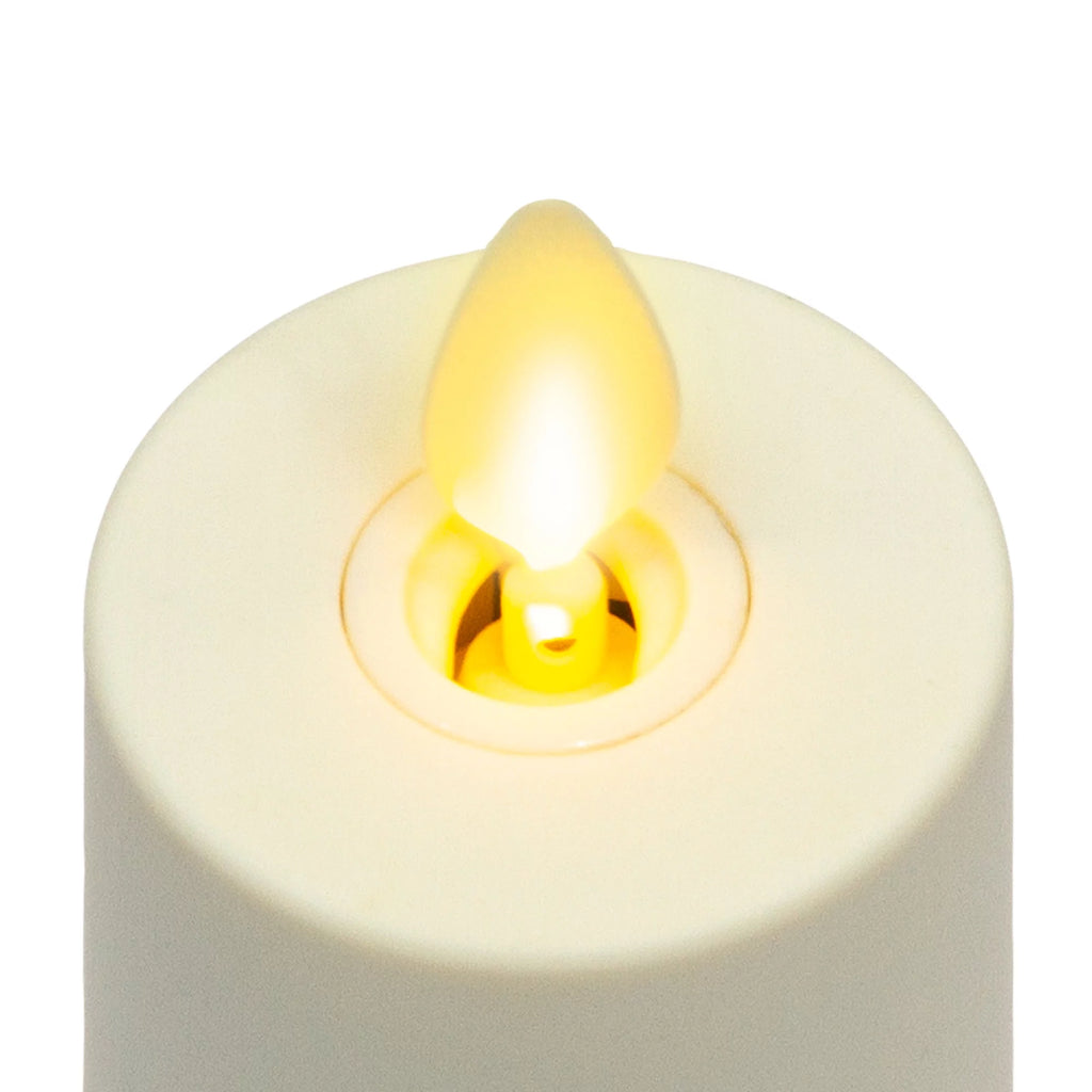 Realistic Artificial Moving Flame Votive Candle - Set of 2 - Ivory - 1.5" x 4" O897