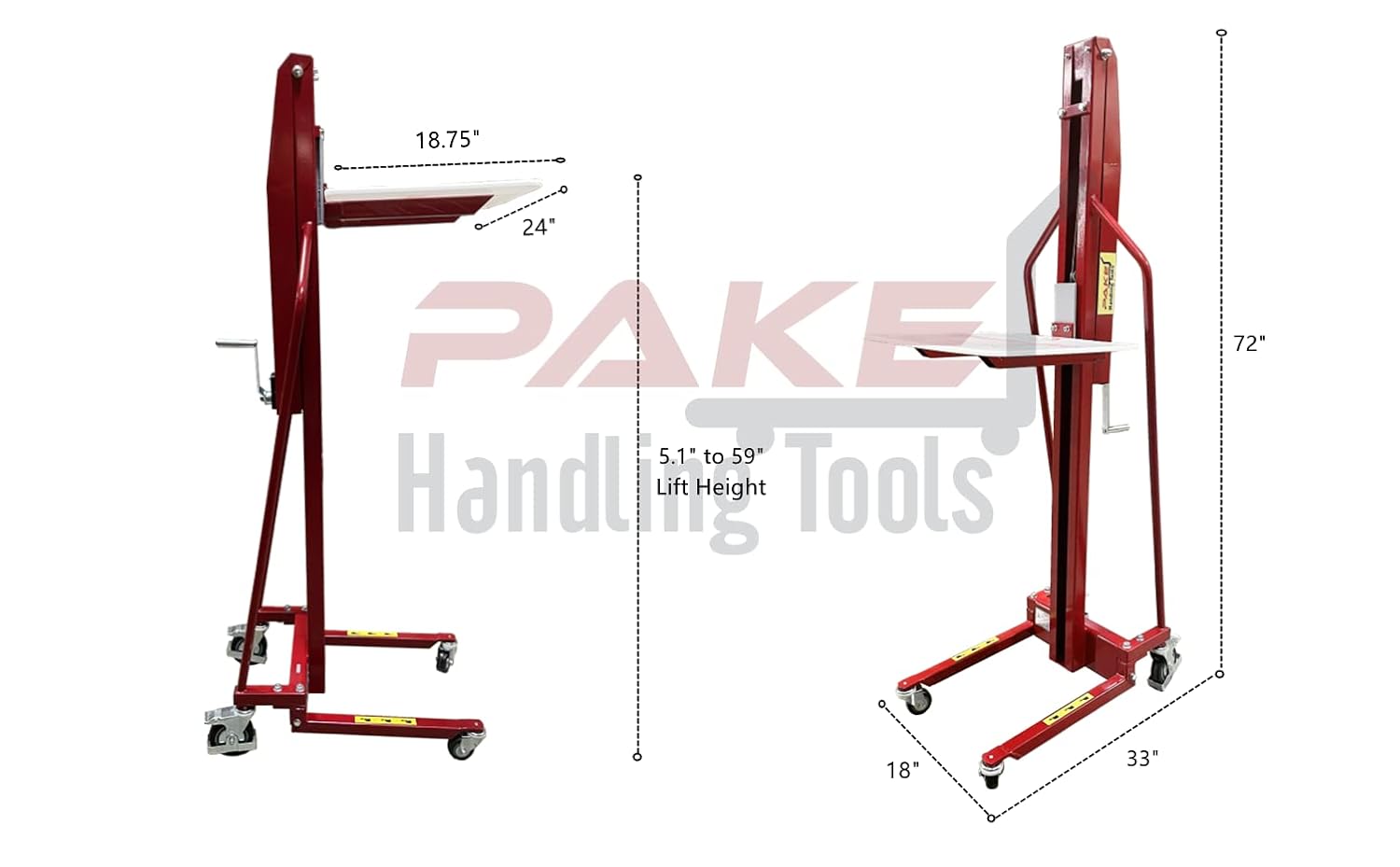 Steel Lightweight Lift Truck with 220 lbs Capacity 59" Lift Height F9348